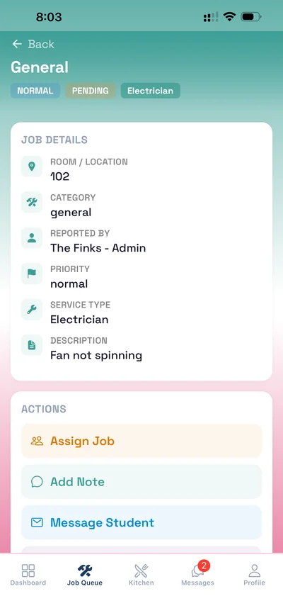 Job detail view